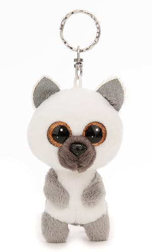 NICI Schlüsselanhänger GLUBSCHIS Lemur King Lou 9cm weiß - Plüsch-Begleiter Kuscheltieranhänger mit Schlüsselring für Schlüsselband, Schlüsselbund & Schlüsselhalter