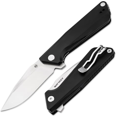 Magnum MF.3 Taschenmesser - EDC Messer mit 7,2 cm Klinge aus 440B Stahl - hochwertiges Flipper Klapp-Kesser mit schwarzem Aluminium Griff - Every Day Carry Messer mit Clip