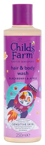 Childs Farm Kids Hair & Body Wash, Blackberry & Apple | Tear-free, Gently Cleanses | Suitable for Dry, Sensitive Skin, 250ml