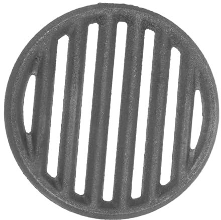 KONTONTY Cast Iron Bbq Fire Grate 6.3 Inch Round Charcoal Plate for Outdoor Grill Fireplace Replacement Part Heat Retention Cooking Mesh