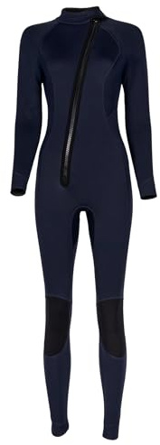 Xnihocha våtdräkt dam 3 mm lång neopren stretch våtdräkter långärmad UV-skydd baddräkt för surfing simning mörkblå M