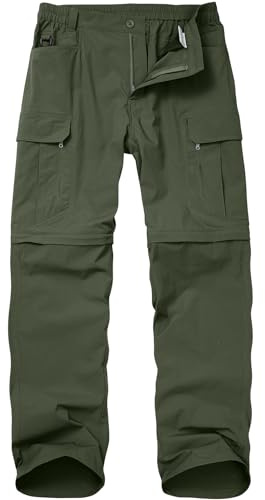 Faysfad Men's Convertible Walking Trousers, Safari Zip-Off Cargo Pants | waterproof quick dry lightweight breathable,elastic waist and 8 pockets for work hiking outdoor camping fishing travel