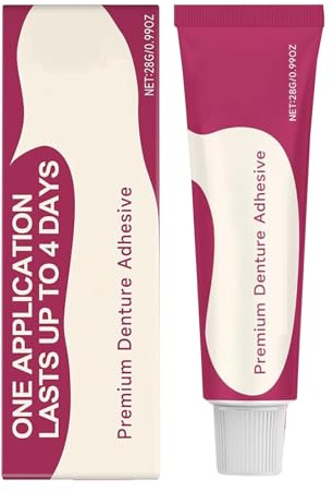 Adhesivo premium para dentaduras postizas, gel adhesivo para dentaduras postizas, conveniente pegamento dental para dientes: mejora el ajuste, la comodidad y la estabilidad (1 pcs)