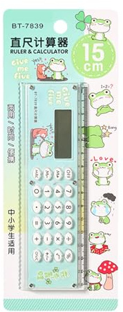 Calculatrice Scolaire – Gadget Étudiant Mignon, Outil Mathématique Compact | Appareil De Bureau De Dessin Animé, Mini Panneau De Mesure De Règle, Aide Numérique Légère Et Adaptée Aux Devoirs, Salles D