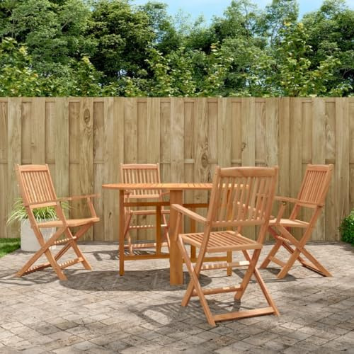 Owoxanthellate Gruppo da giardino in legno massello di acacacia 120 x 70 cm, pieghevole, resistente alle intemperie, per balconi, terrazze e piccoli gruppi di seduta per esterni