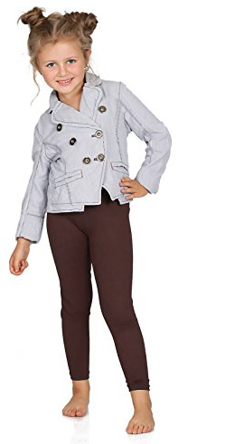 hi!mom FF1CH - Leggings para niñas - Cálidos y Gruesos - Algodón - Marrón - Talla 6-7 años