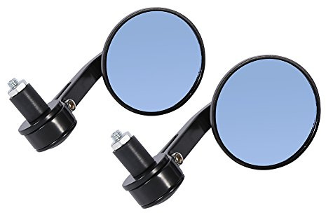 Qiilu 7/8 Rétroviseurs Latéraux Miroir Arrière Vue et Embouts de Guidon Moto