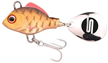 SPRO ASP Spinner UV– Searchbait mit original Gamakatsu Haken zum Angeln auf Raubfisch, Spinnangeln, Gewicht:21g, Farbe:Rudd UV