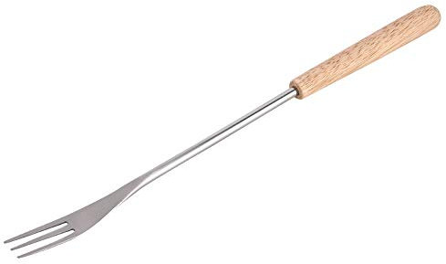 6 Pezzi Manico in Legno BBQ Fork 26,5 Centimetri arrosto Bastone spiedo per Campeggio Picnic Forcella Acciaio Inox Formaggio Cioccolato Frutta fonduta Forks