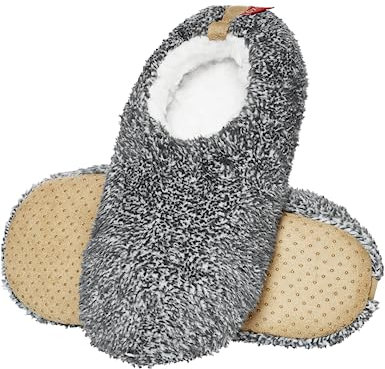 soxo Hausschuhe Herren Lustig Grau Pantoffeln Für Gäste Pantoletten Cozy Slipper 45/46 Hellgrau