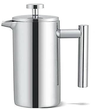 Trintion 350ML French Press Coffee Maker Double Wall Heat Resistant Coffee Pot Stainless Steel Insulated Coffee Presser and Tea Pot 3 Level Filtration System
