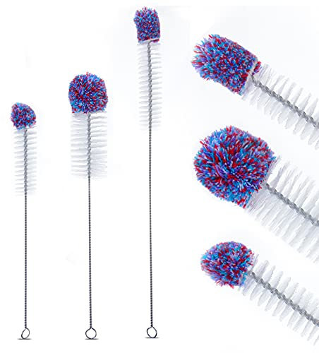 jiuzcare Spazzola di Bottiglia 2 pezzi Scovolino Bottiglie per Bottiglia a Manico Lungo Bottiglie Multiuso Pulizia Spazzole Set Senza Graffi Delicata ed Efficace Soda Stream Vetro Tazze