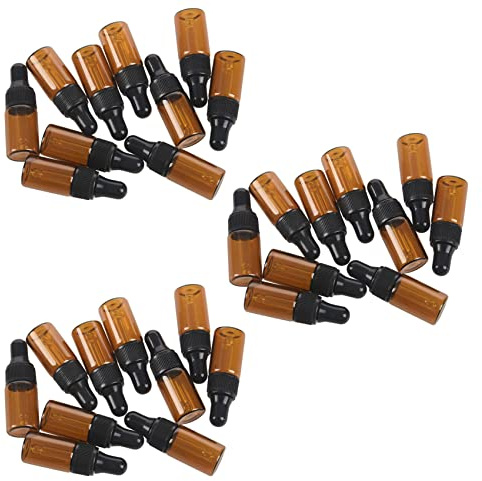 coserori 30 st 3 ml tomma bruna glasflaskor med pipett för