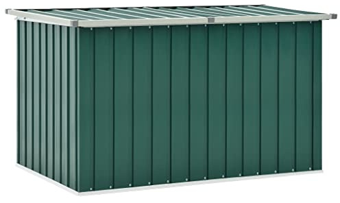 FIRBNUS Baule Da Giardino Contenitore Esterno Grande Verde 149x99x93 cm - Cassapanca Panca in Acciaio Zincato e Plastica