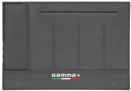 Gamma+ Magnetische Matte für Clipper und Trimmer, rutschfester Organizer für Friseure, 4 Fächer, Wasser- und hitzebeständig