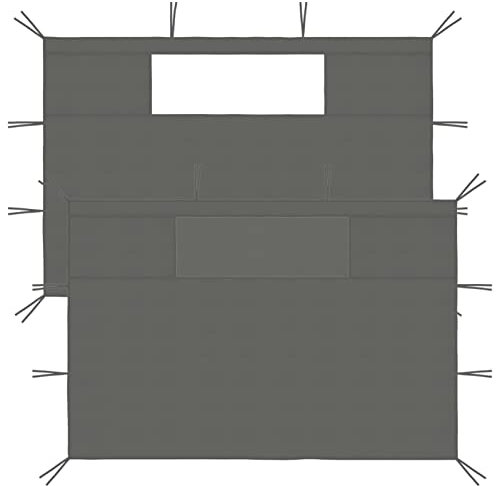 Pavillon-Seitenwände mit Fenstern 2 STK., LAPOOH Seitenteile Pavillon, Partyzelt Seitenteile, Seitenwände Für Pavillon, Pergola Seitenwand, Anthrazit