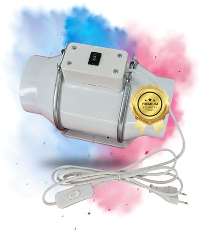 TronicXL Turboventilator Axial Rohrventilator regelbar mit Ein Ausschalter und Kabel 100mm leise Rohrlüfter Abluftventilator Abluft Zuluft Grow Lüfter Ventilator für Homebox Growbox Growschrank