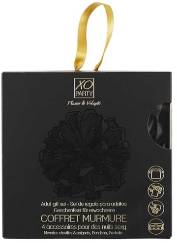 THE CONCEPT FACTORY, Sx0008, Set Sexy Manette e Bendaggio, Ravviva la Tua Routine con Questo Gadget Divertente e alla Moda, Dimensioni: 4 x 14 x 14 cm, Nero