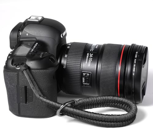 Yuanchu Juego de correa de muñeca ajustable para cámara, correa de mano de nailon para cámara, cordón de liberación rápida con conector de anillo redondo dividido triangular para fotógrafos cámaras