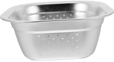 TOPPERFUN Lavabo Inoxidable Colador Cuadrado 30 Cm Diseño Orificios de Drenaje para Lavar Utensilio de Cocina