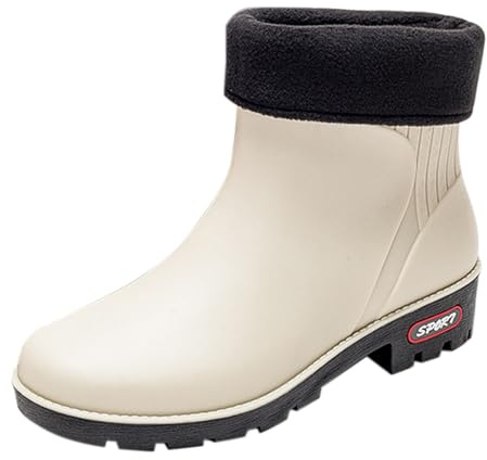 Botas de goma para mujer, resistentes al agua, botines de invierno, botas de lluvia forradas, botas de lluvia, botas de lluvia de media altura, botas de jardín, botas de goma, botas de trabajo al aire