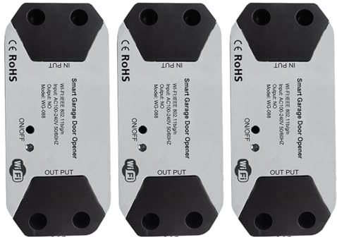Uikdjgu 3X Controlador de Apertura de Puerta de Garaje Inteligente con Interruptor WiFi Funciona con Home/Tuya APP Control No Requiere Concentrador, Enchufe de la UE