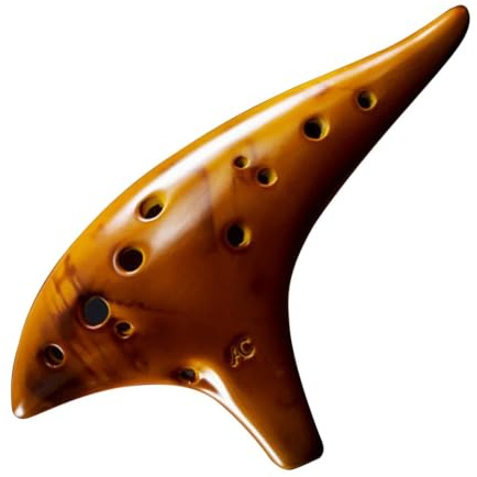 Alto C Ceramic Ocarina 12 Hole Ocarina Ceramic Alto C Vessel Flute Wind Musical Instrument with Protective Bag for Music Lover Beginner for Beginners Adults