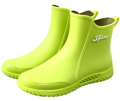 GUNJXNIL Gummistövletter män vattentäta regnstövlar slip-on trädgård stövlar mjuk sula arbetsstövlar halkfria barfotaskor ortopediska fritidsskor ortopediska utomhusskor