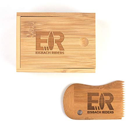 Eisbach Riders Bamboo Surf Wax Box mit Kamm - Bambus Wachs Box (Wax Box + Comb)