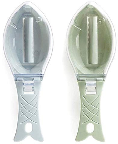 nuluxi Raschietto da Squame di Pesce in Plastica Multifunzionale Strumenti per Pulizia dei Pesci Strumento per Rimuovere Le Squame di Pesce Utensili da Cucina per Rimuovere Le Squame di Pesce-2 Pezzi