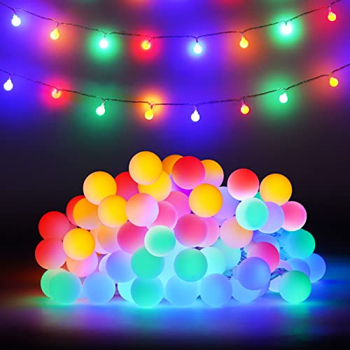 100 LED Lichterkette Strombetrieben,13M Lichterkette Kugel RGB mit Stecker für Außen und Innen,IP65 Wasserdicht Lichterketten mit Dimmbar Fernbedienung,Ideal für Zimmer,Weihnachten,Party,Garten