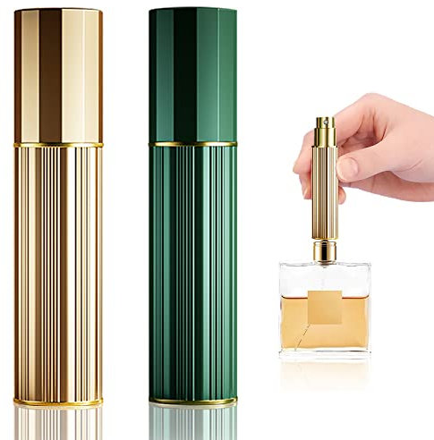 MOERAE 2 Stück 5ml Mini Parfümzerstäuber, Reise Parfümzerstäuber Portable Nachfüllbar Zerstäuber, Parfum Flakon Leer Parfümzerstäuber Nachfüllbar, Sprühflasche für Handtasche Reisen Ferien