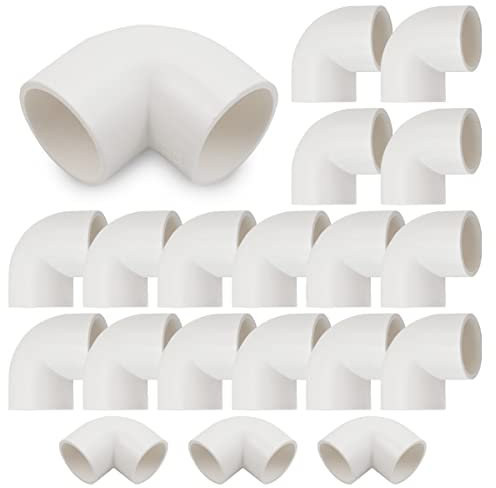 Bwintech 20 piezas de 20 mm (1/2 pulgada) 90 grados codo codo conector de acoplamiento de PVC U conector de acoplamiento de codo conexión de tubería de agua de jardín