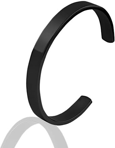 JJDreams Edelstahl Armreif Damen Offene Armreif Schwarz 8MM Armspange mit Gravur Geschenk für Damen