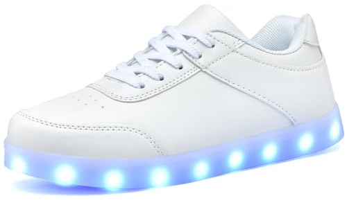 Unisex Leuchtende Schuhe LED Turnschuhe USB Aufladen Paar Schuhe High Top für Damen Herren Blinkende Turnschuhe, 44 EU
