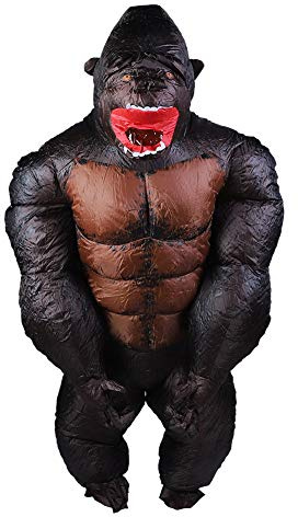 Asixxsix Disfraz Inflable de Halloween,Disfraz Inflable de Mono Gorila, Disfraz Divertido Travieso de Cuerpo Completo, Disfraz de Gorila,Disfraz Inflable de King Kong para Cosplay