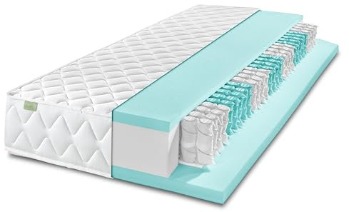 DREAMSTAR Ergo Flex XXL Duo Taschenfederkernmatratze 120x200cm | ergonomische 7-Zonen Matratze | Öko-TEX® | H2 (0-80kg) & H3 (80-100kg) | Hypoallergen & Antibakteriell | 22 cm hoch 120 x 200 cm