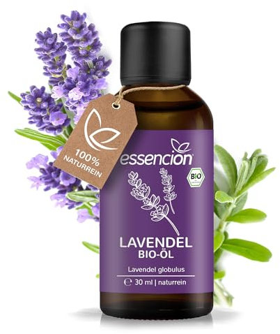 essencion BIO Lavendelöl 30ml | Reines ätherisches Lavendel ÖL | 100% Naturrein geeignet als Duftöl - Hautpflege - Haaröl - Gesichtsöl - Zum Einnehmen