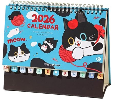 2026 kattkalender, konstnärlig planerare till - 12 månader djurkalender | för planering programmering dekoration organisering kontor hem skola studierum