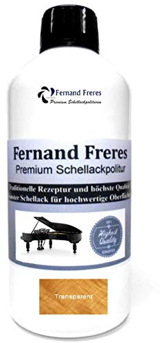 Schellackpolitur 500ml. Fernand Freres French SUPERBLOND - TRANSPARENT Klavierlack Hochglanz Farblos Politur Schellack gebrauchsfertig Schelllack