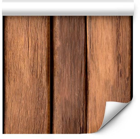 murando Vlies Tapete Deko Panel Fototapete Holzoptik Wanddeko 10 m Tapetenrolle Mustertapete Wandtapete modern design Dekoration - Bretter braun f-C-10011-j-a