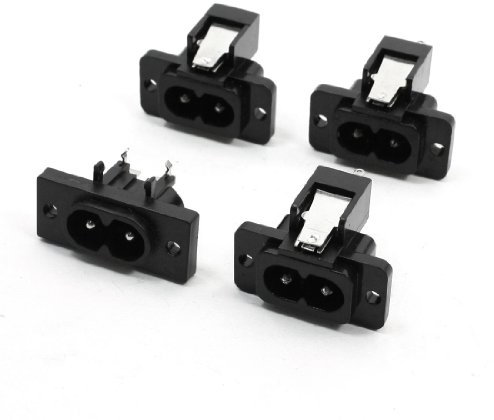 Ruilogod 250 V 7A Conector de adaptador de corriente Male EC320 C8 negro 4 PCS