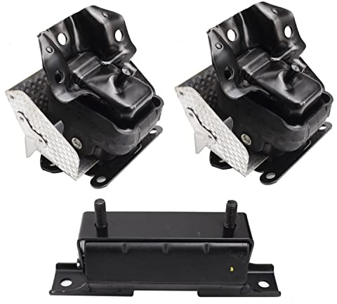 Set of 3, Front Motor Mount and Trans Mount Compatible with 2007-2013 Silverado Sierra 1500 5.3L 6.0L 6.2L 4WD Auto Trans Engine, Replacement for A2638 A5365 A5365