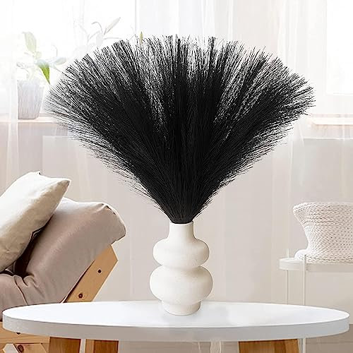 Künstlicher Pampasgras 30 Stücke Pampasgras Getrocknet, Deko Trockenblumen Deko, Trockenblumen Deko, Kleine Flauschige künstliche Pampasgras Blumen für Boho Home Decor（Schwarz）
