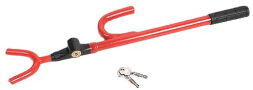 Shkalacar Canne Antivol Voiture,Dispositif antivol de Volant de Voiture Verrou de Voiture Robuste en Acier de qualité supérieure avec Longueur réglable, Anti-sciage, Anti-Cisaillement avec 2 clés