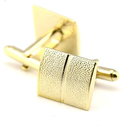 Ryaupy Classique Rectangle Brillant Métal Boutons de Manchettes, Homme en Coffret Cadeau Cufflinks Bijoux, Boutons de Manchette Rayures Simple Hommes pour Mariage Affaires Chemise Robe Cadeau