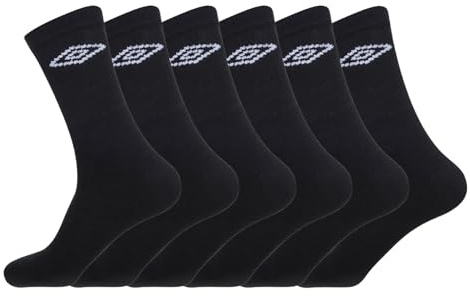 Umbro - Men's Sport Performance Socks (6 pair pack) (Black 6-8.5)
