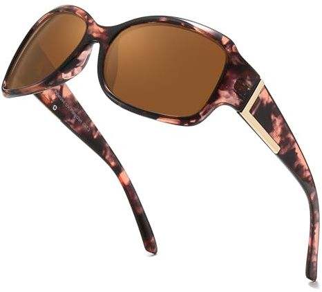 LVIOE Womens Polarized Sunglasses Stylish Design Anti Glare UV400 Protection for Outdoor Activities