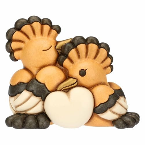 THUN - Coppia upupe con cuore, grandi - ceramica - Collezione L'amore Vola - 13.5 x 7 x 10.9 cm