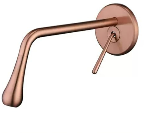BiaoTeng Rubinetto Bagno Lavabo da Incasso Caldo e Freddo Miscelatore Lavabo Bagno da Muro Monocomando Ottone Oro Rosa